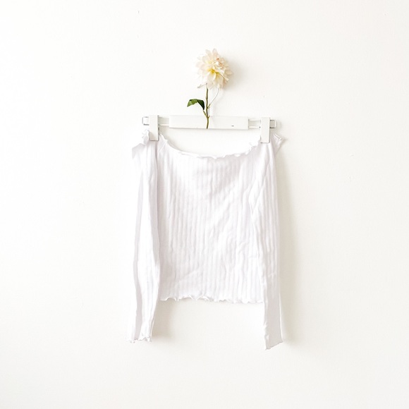 Off-the-Shoulder Ribbed Long Sleeve - Picture 2 of 4